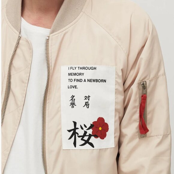 Profound Aesthetic Aeronautics Nylon Flight Jacket in Light Cream Size Small UGC - Picture 12 of 16